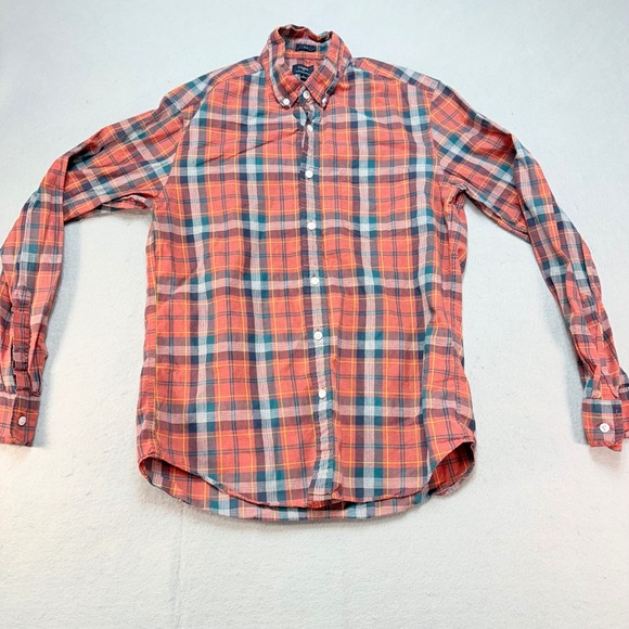J. Crew Slim Heathered Cotton Plaid Button Down Shirt - Men's Medium - Picture 1 of 6